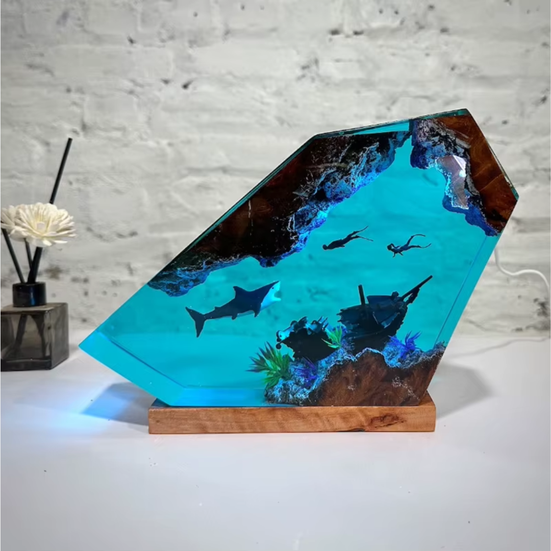 Lámpara de Resina del Mundo Marino